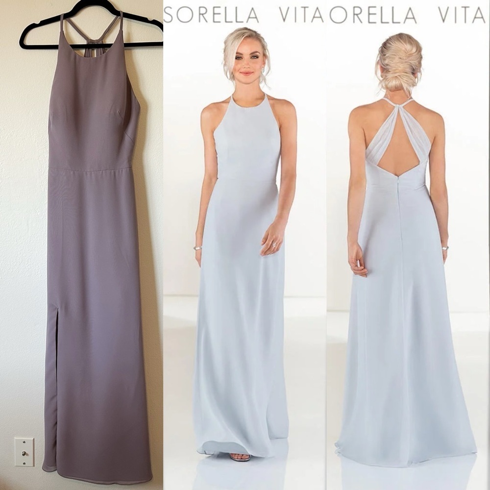 Sorella 9234 Vita High-Halter Neck Sheath Bridesmaid Dress in Dusty Lavender 10